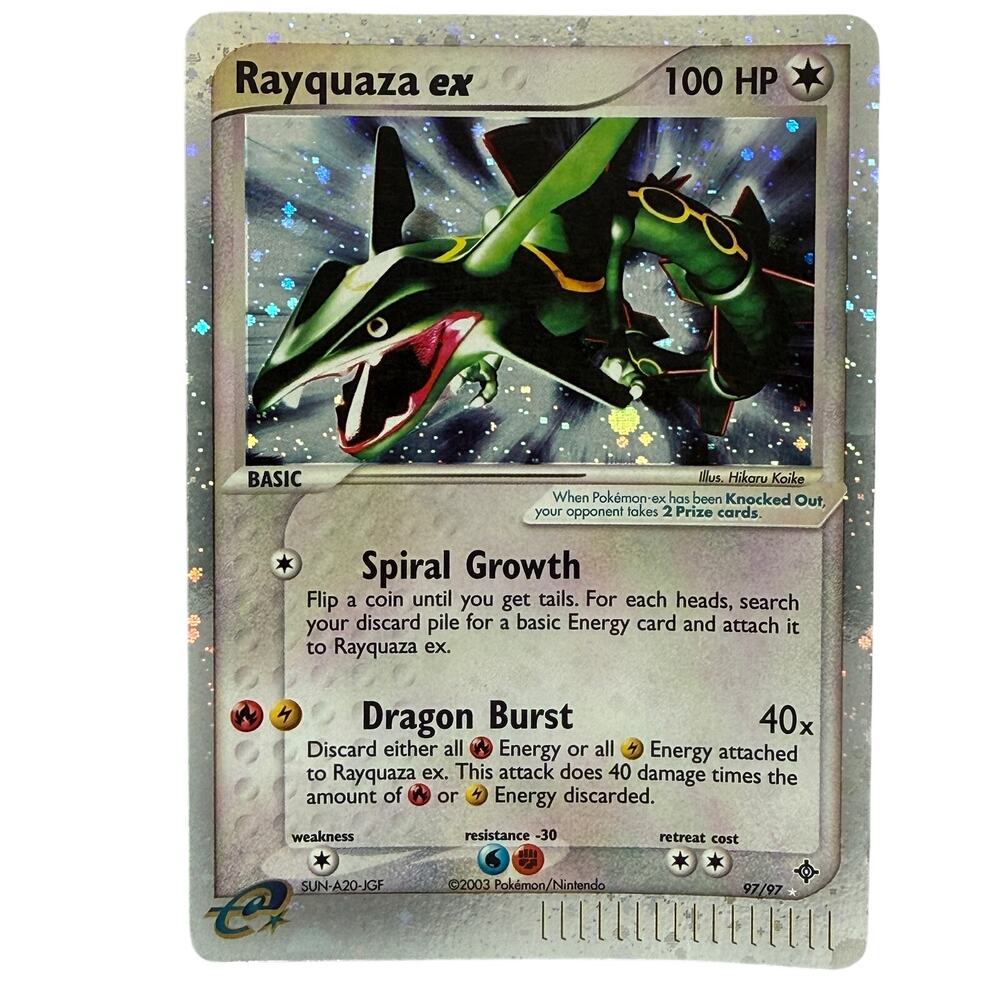 Pokémon TCG Rayquaza ex 97/97 EX Dragon 2003 E-Reader Holo Foil Ultra Rare LP